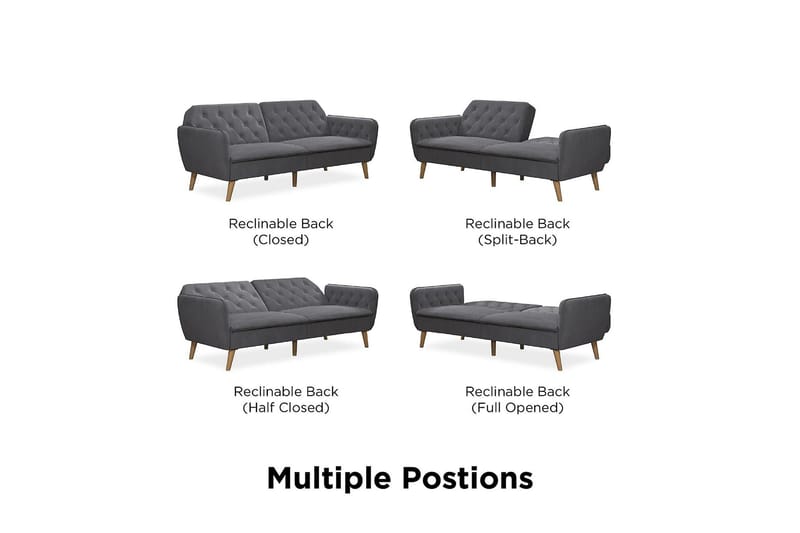 Tallulah 2-sits Bäddsoffa Grå - Novogratz - Möbler - Vardagsrum - Bäddsoffor - 2-sits bäddsoffa