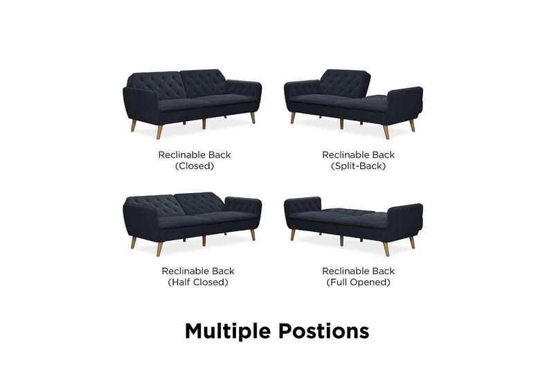 TALLULAH 2-sits Bäddsoffa Marinblå - Novogratz - Möbler - Vardagsrum - Bäddsoffor - 2-sits bäddsoffa