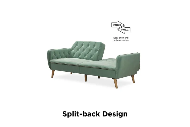 Tallulah 2-sits Bäddsoffa Sammet/Ljusgrön - Novogratz - Möbler - Vardagsrum - Bäddsoffor - 2-sits bäddsoffa