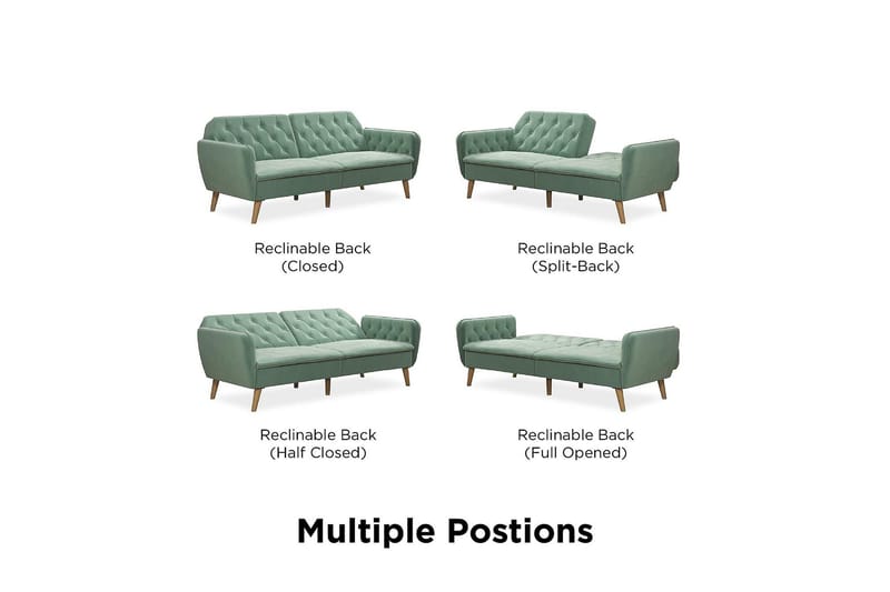 Tallulah 2-sits Bäddsoffa Sammet/Ljusgrön - Novogratz - Möbler - Vardagsrum - Bäddsoffor - 2-sits bäddsoffa