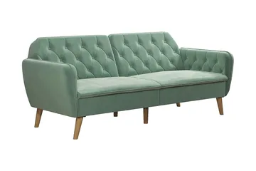 Tallulah 2-sits Bäddsoffa Sammet/Ljusgrön - Novogratz - Möbler - Vardagsrum - Bäddsoffor - 2-sits bäddsoffa