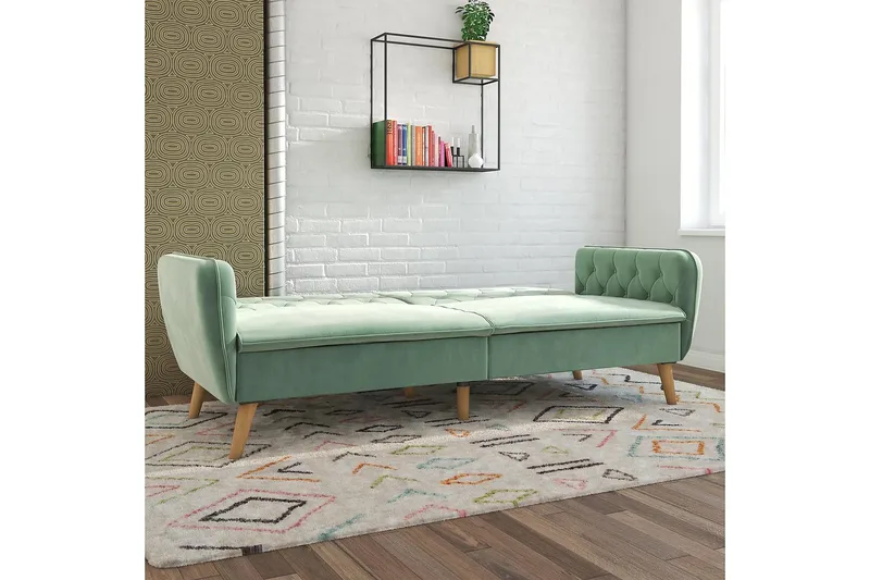 Tallulah 2-sits Bäddsoffa Sammet/Ljusgrön - Novogratz - Möbler - Vardagsrum - Bäddsoffor - 2-sits bäddsoffa