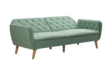 Tallulah 2-sits Bäddsoffa Sammet/Ljusgrön - Novogratz - Möbler - Vardagsrum - Bäddsoffor - 2-sits bäddsoffa