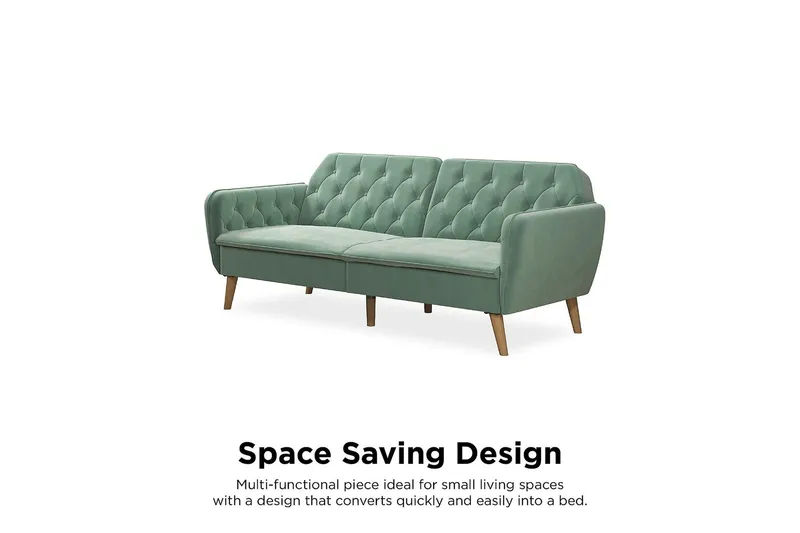 Tallulah 2-sits Bäddsoffa Sammet/Ljusgrön - Novogratz - Möbler - Vardagsrum - Bäddsoffor - 2-sits bäddsoffa