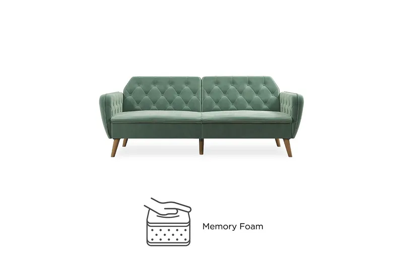 Tallulah 2-sits Bäddsoffa Sammet/Ljusgrön - Novogratz - Möbler - Vardagsrum - Bäddsoffor - 2-sits bäddsoffa