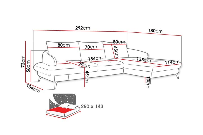 Telford 3-sits Hörnbäddsoffa Beige Creme - Hörnbäddsoffa - Bäddsoffor