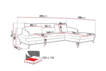 Telford 3-sits Hörnbäddsoffa Beige - Möbler - Vardagsrum - Bäddsoffor - Hörnbäddsoffa