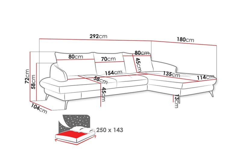 Telford 3-sits Hörnbäddsoffa Beige - Hörnbäddsoffa - Bäddsoffor