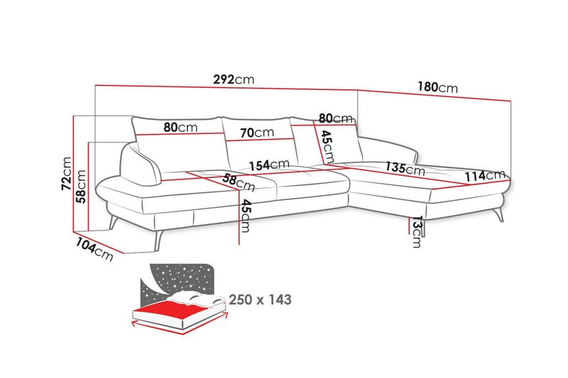 Telford 3-sits Hörnbäddsoffa Brun - Möbler - Vardagsrum - Bäddsoffor