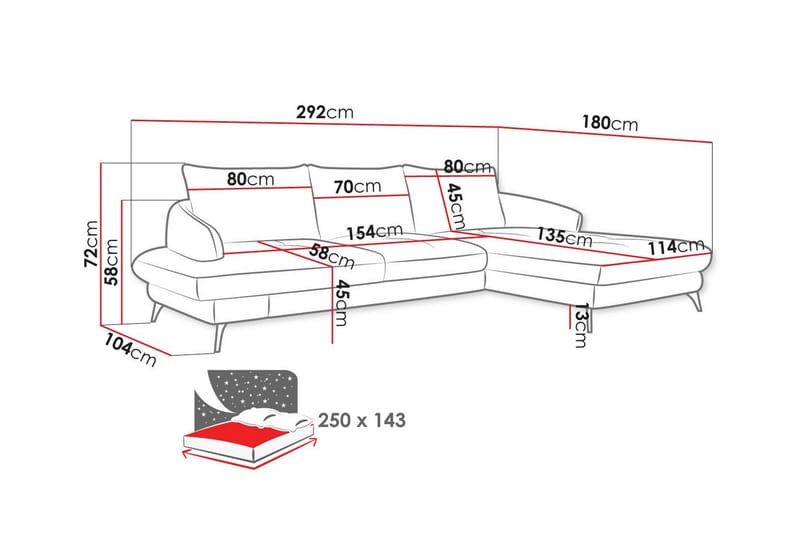 Telford 3-sits Hörnbäddsoffa Brun - Hörnbäddsoffa - Bäddsoffor