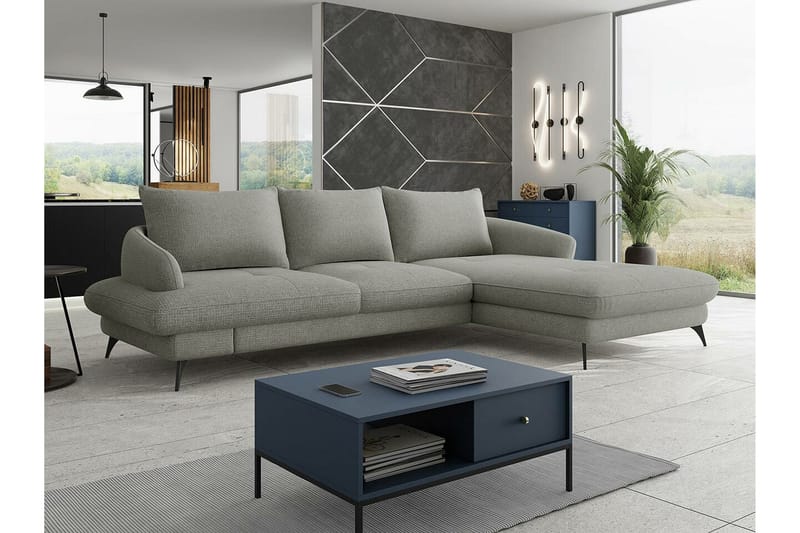Telford 3-sits Hörnbäddsoffa Ljusgrå - Möbler - Vardagsrum - Bäddsoffor - Hörnbäddsoffa