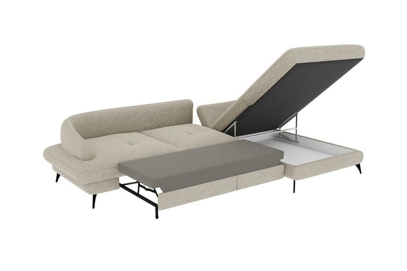 Telford 3-sits Hörnbäddsoffa Ljusgrå - Möbler - Vardagsrum - Bäddsoffor - Hörnbäddsoffa