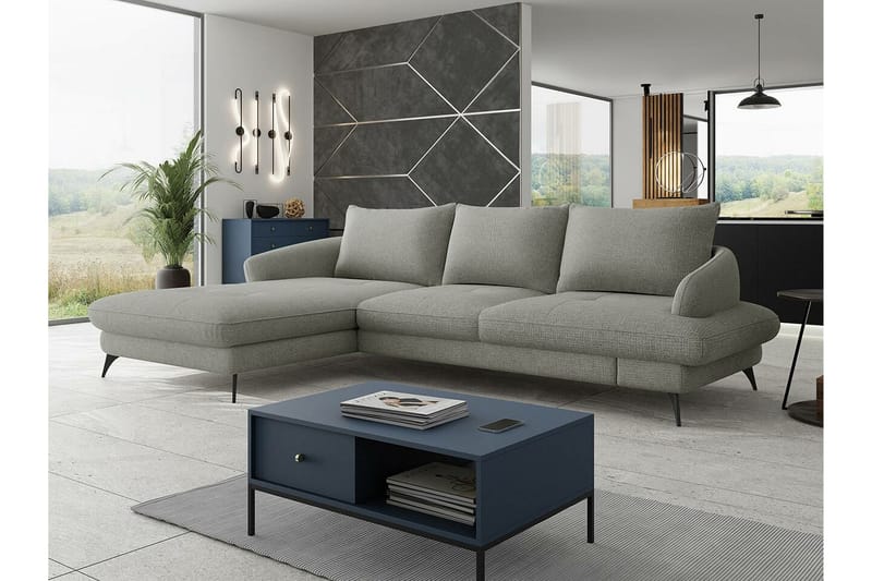 Telford 3-sits Hörnbäddsoffa Ljusgrå - Möbler - Vardagsrum - Bäddsoffor - Hörnbäddsoffa