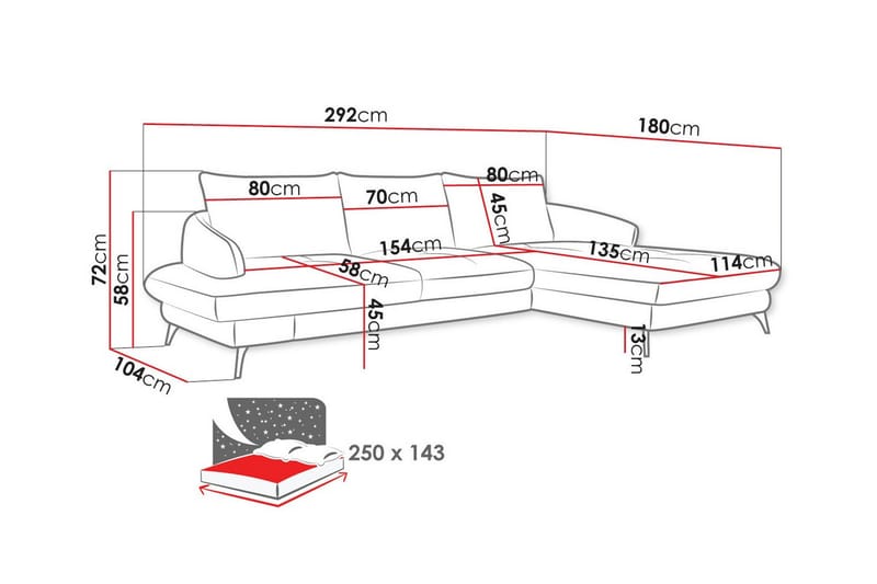 Telford 3-sits Hörnbäddsoffa Ljusgrå - Hörnbäddsoffa - Bäddsoffor