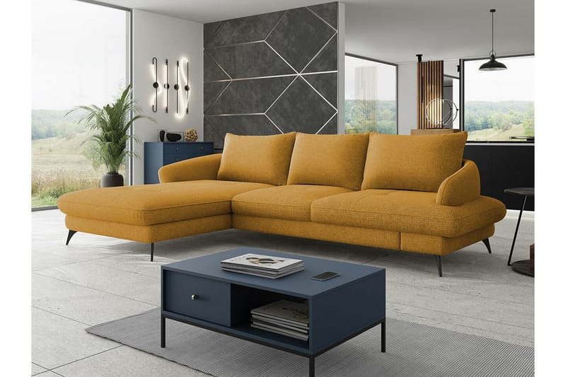 Telford 3-sits Hörnbäddsoffa Mörkgul - Möbler - Vardagsrum - Bäddsoffor