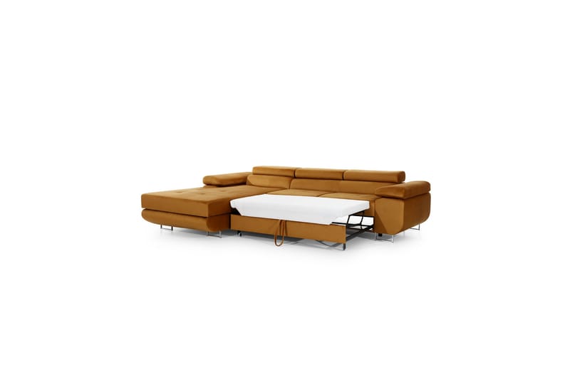 TERRENCE Bäddsoffa med Divan Vänster Grå - Möbler - Vardagsrum - Bäddsoffor - 4-sits bäddsoffa