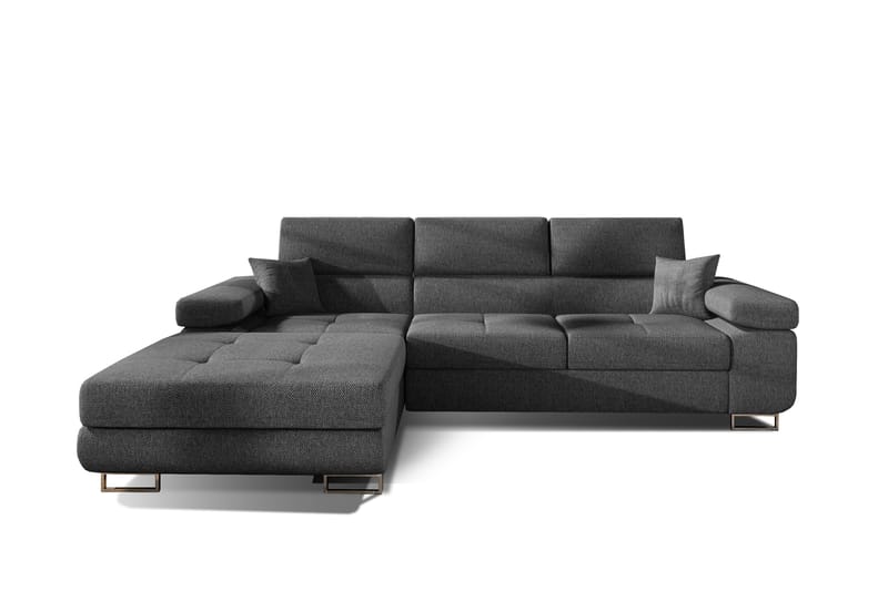 TERRENCE Bäddsoffa med Divan Vänster Grå - Möbler - Vardagsrum - Bäddsoffor - 4-sits bäddsoffa