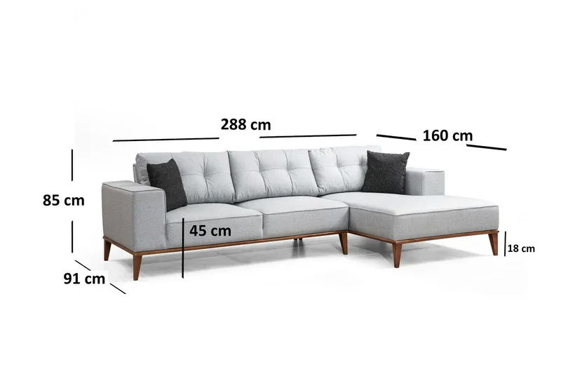 Thrill Bäddsoffa med Divan Höger - Grå - Möbler - Vardagsrum - Bäddsoffor