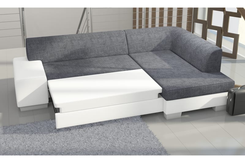 Tietaz Bäddsoffa med Divan - Grå/Svart - Möbler - Vardagsrum - Bäddsoffor