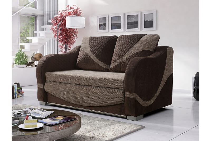 TINA Bäddsoffa 147x74x90 cm - Brun - Möbler - Vardagsrum - Bäddsoffor