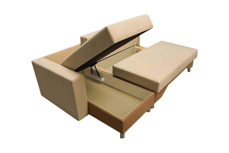 TOM Divanbäddsoffa 215x133x72 cm - Beige/Brun/Vit - Bäddsoffor - Bäddsoffa divan