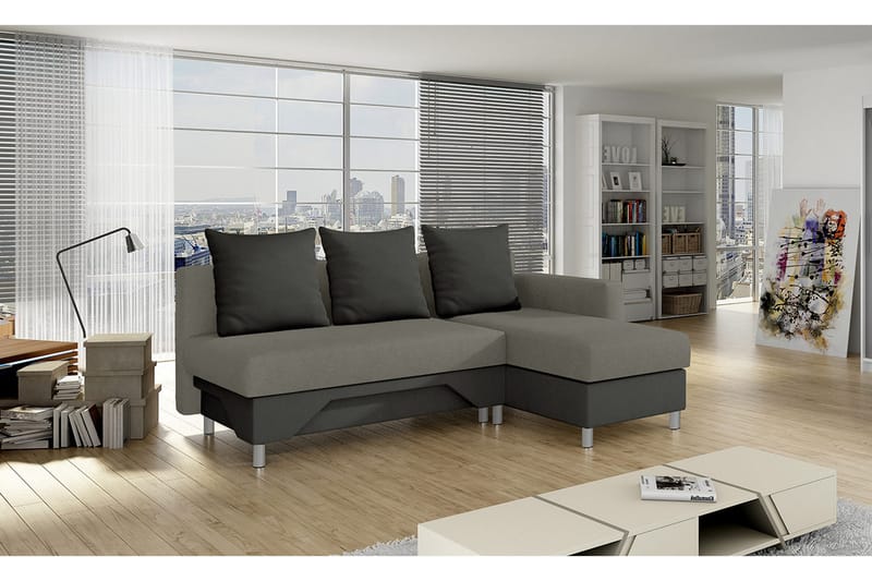 TOM Divanbäddsoffa 215x133x72 cm - Beige/Grå - Möbler - Vardagsrum - Bäddsoffor