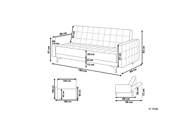 Toomey Soffa - Grå - Möbler - Vardagsrum - Bäddsoffor