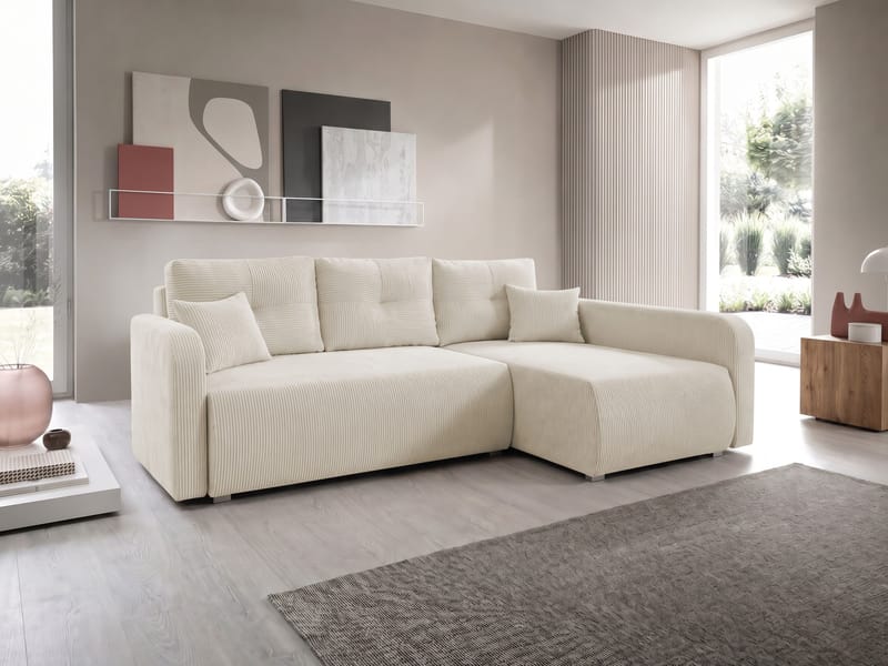 Toren Bäddsoffa med förvaring och Divan Höger - Beige - Möbler - Vardagsrum - Bäddsoffor