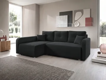Toren Bäddsoffa med förvaring och Divan Vänster - Svart - Möbler - Vardagsrum - Bäddsoffor