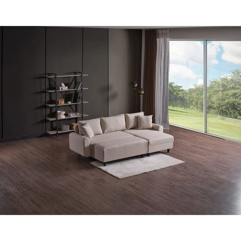 Torlan 3-sits Hörnbäddsoffa - Beige - Möbler - Vardagsrum - Bäddsoffor
