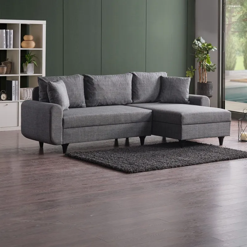 Torlan 3-sits Hörnbäddsoffa - Grå - Möbler - Vardagsrum - Bäddsoffor