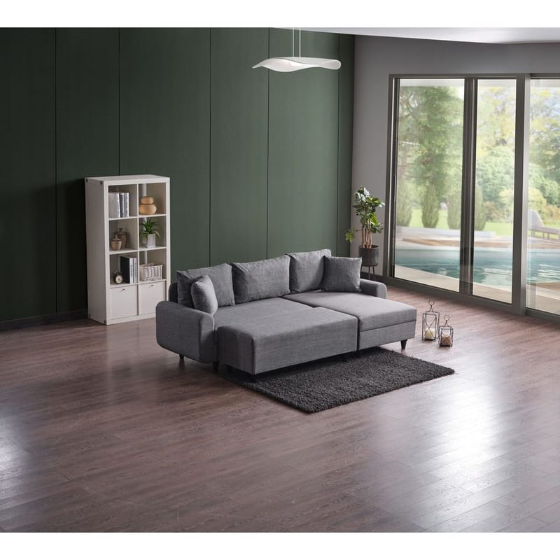 Torlan 3-sits Hörnbäddsoffa - Grå - Möbler - Vardagsrum - Bäddsoffor