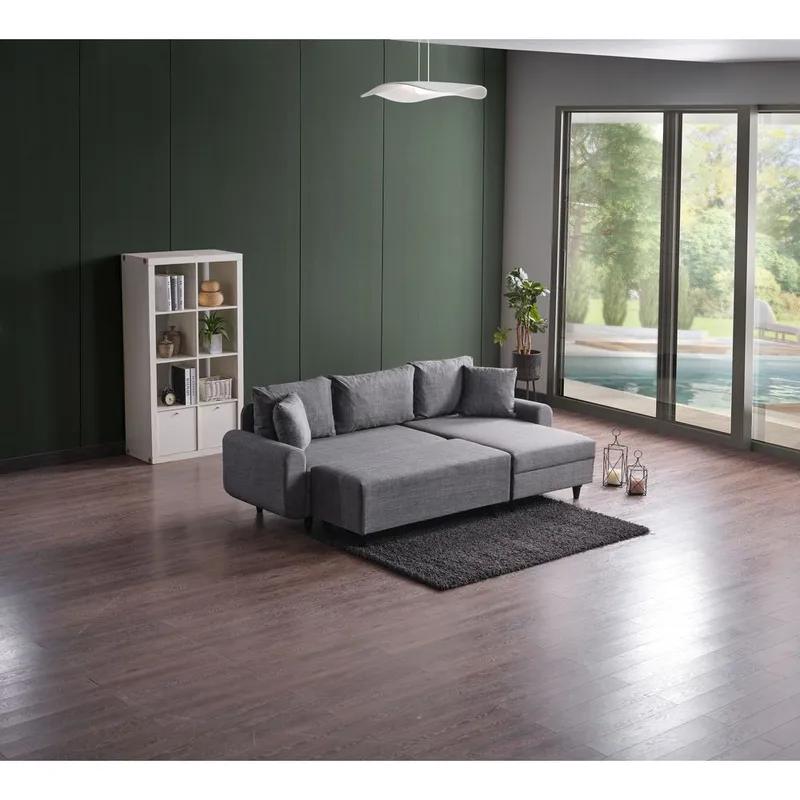 Torlan 3-sits Hörnbäddsoffa - Grå - Möbler - Vardagsrum - Bäddsoffor