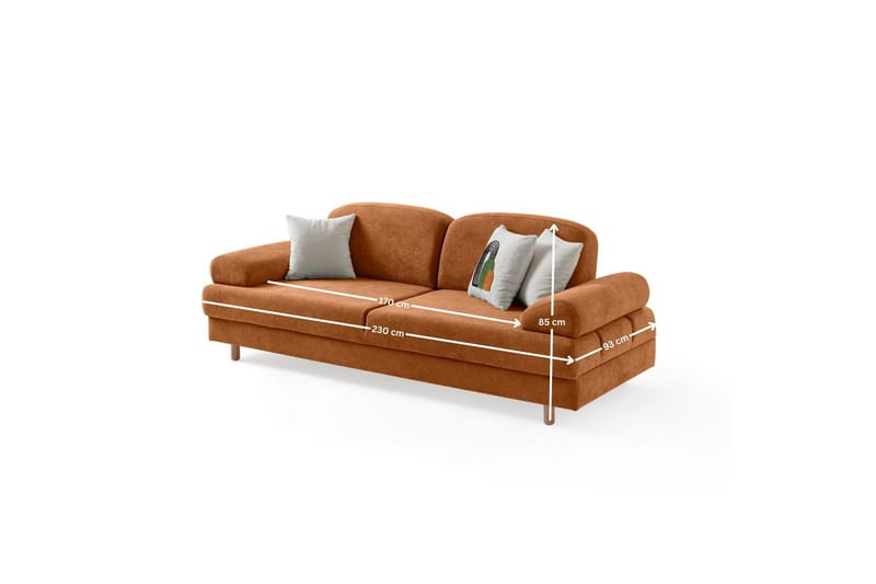 Torrelis Bäddsoffa 3-sits - Terrakotta - Möbler - Vardagsrum - Bäddsoffor