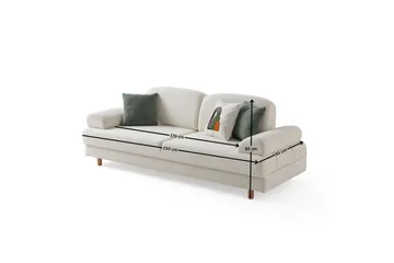 Torrelis Bäddsoffa 3-sits - Vit - Möbler - Vardagsrum - Bäddsoffor