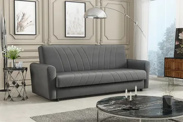 Torskudden Längsbäddad Bäddsoffa 115x190 cm med Förvaring i Tyg - Grå - Möbler - Vardagsrum - Bäddsoffor - 4-sits bäddsoffa