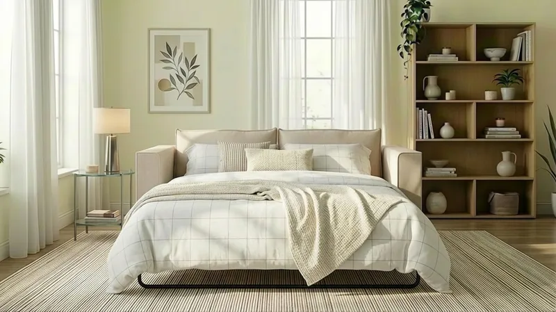 Travstad 3-sits Bäddsoffa i Chenille - Beige - Möbler - Vardagsrum - Bäddsoffor - 3-sits bäddsoffa