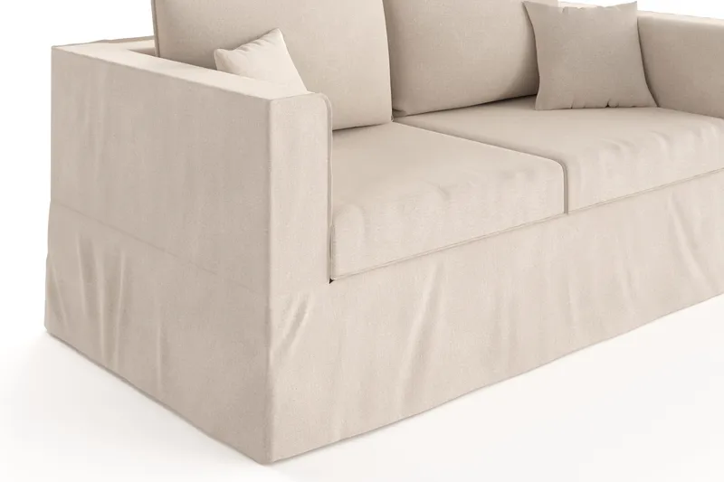 Travstad 3-sits Bäddsoffa i Chenille - Beige - Möbler - Vardagsrum - Bäddsoffor - 3-sits bäddsoffa
