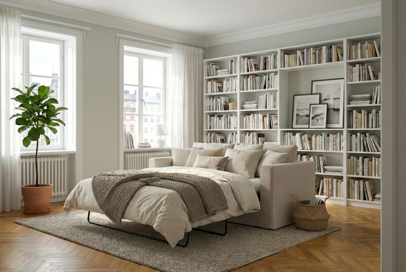 Travstad 3-sits Bäddsoffa i Chenille frammåtbäddad - Beige - Möbler - Vardagsrum - Bäddsoffor - 3-sits bäddsoffa