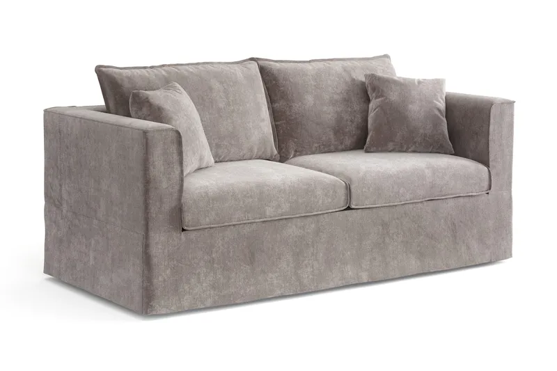 Travstad 3-sits Bäddsoffa i Chenille frammåtbäddad - Grå - Möbler - Vardagsrum - Bäddsoffor - 3-sits bäddsoffa