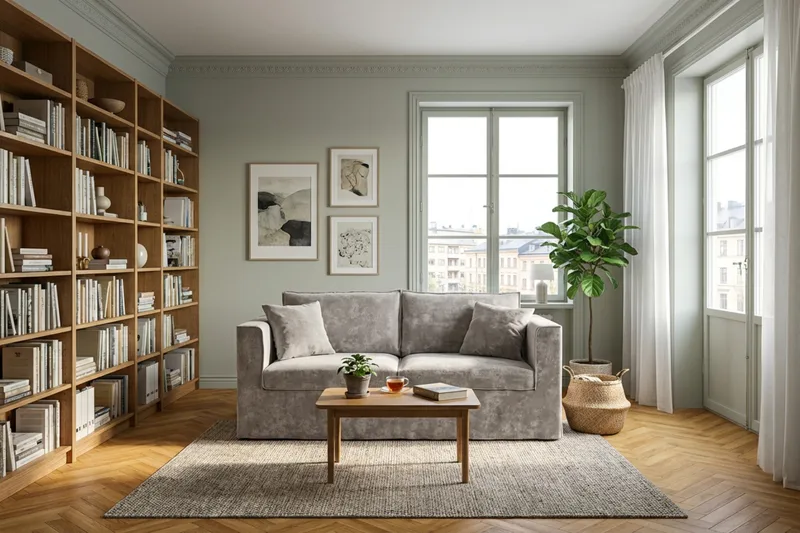 Travstad 3-sits Bäddsoffa i Chenille frammåtbäddad - Grå - Möbler - Vardagsrum - Bäddsoffor - 3-sits bäddsoffa