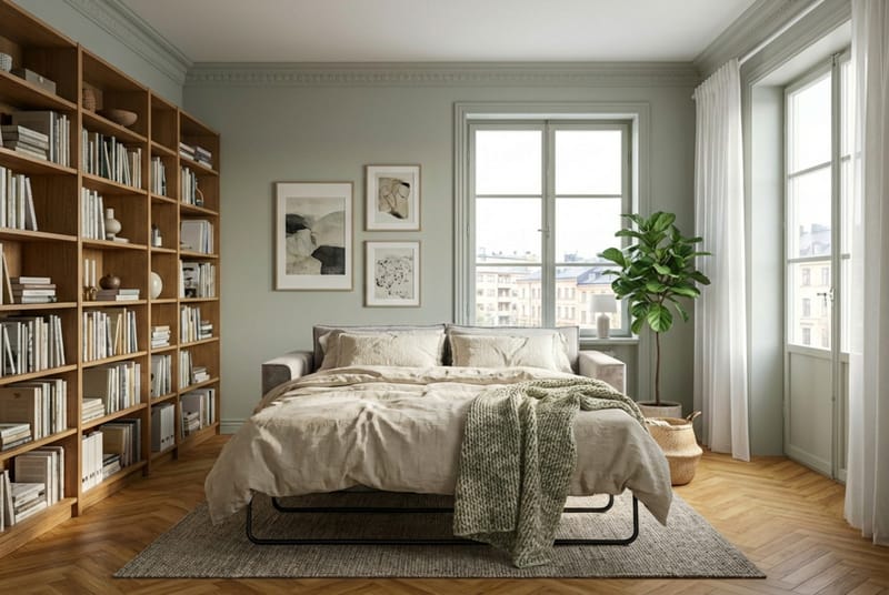 Travstad 3-sits Bäddsoffa i Chenille frammåtbäddad - Grå - Möbler - Vardagsrum - Bäddsoffor - 3-sits bäddsoffa