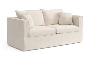 Travstad 3-sits Bäddsoffa med HVILA Bäddmadrass 140x200 cm Latex med Tvättbar klädsel - Beige - Möbler - Vardagsrum - Bäddsoffor - 3-sits bäddsoffa