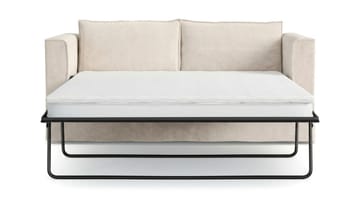 Travstad 3-sits Bäddsoffa med HVILA Bäddmadrass 140x200 cm Latex med Tvättbar klädsel - Beige - Möbler - Vardagsrum - Bäddsoffor - 3-sits bäddsoffa