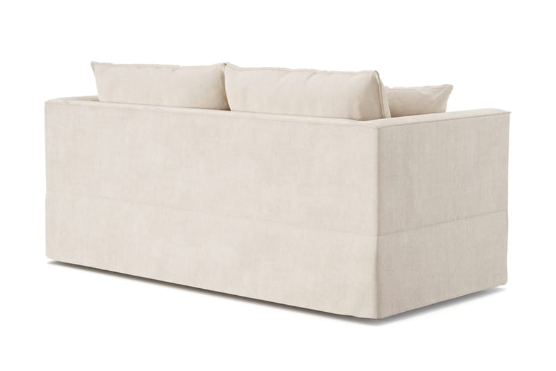 Travstad 3-sits Bäddsoffa med HVILA Bäddmadrass 140x200 cm Latex med Tvättbar klädsel - Beige/Vit - Möbler - Vardagsrum - Bäddsoffor - 3-sits bäddsoffa