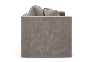 Travstad 3-sits Bäddsoffa med HVILA Bäddmadrass 140x200 cm Memoryskum med Tvättbar klädsel - Grå - Möbler - Vardagsrum - Bäddsoffor - 3-sits bäddsoffa