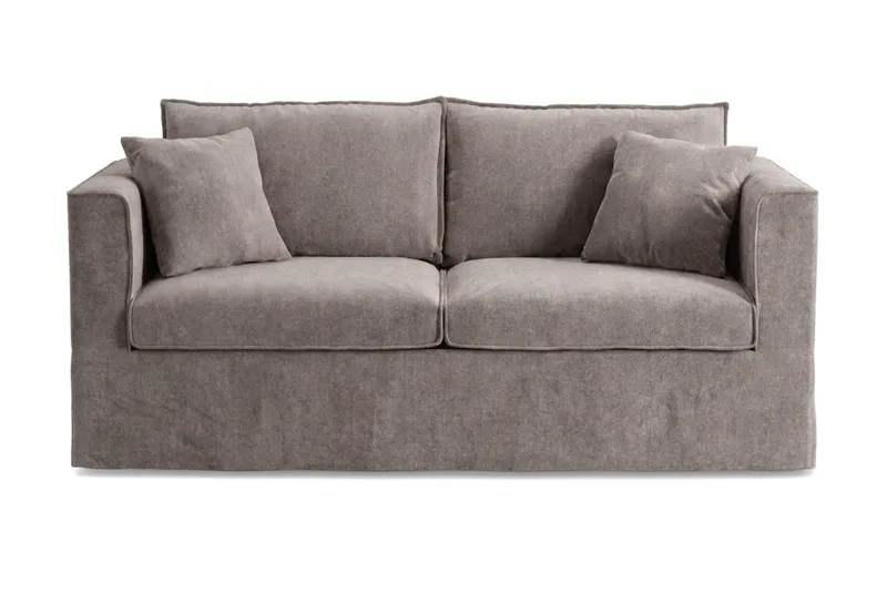 Travstad 3-sits Bäddsoffa med HVILA Bäddmadrass 140x200 cm Memoryskum med Tvättbar klädsel, Grå