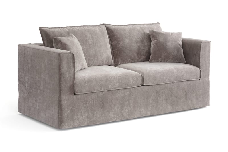 Travstad 3-sits Bäddsoffa med HVILA Bäddmadrass 140x200 cm Memoryskum med Tvättbar klädsel - Grå/Vit - Möbler - Vardagsrum - Bäddsoffor - 3-sits bäddsoffa