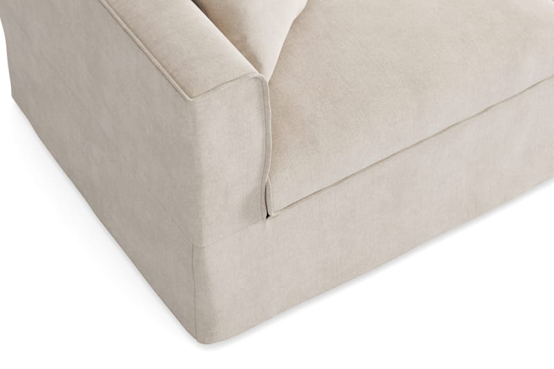 Travstad 3-sits Bäddsoffa med HVILA Bäddmadrass 140x200 cm Polyesterskum med Tvättbar klädsel - Beige/Vit - Möbler - Vardagsrum - Bäddsoffor - 3-sits bäddsoffa