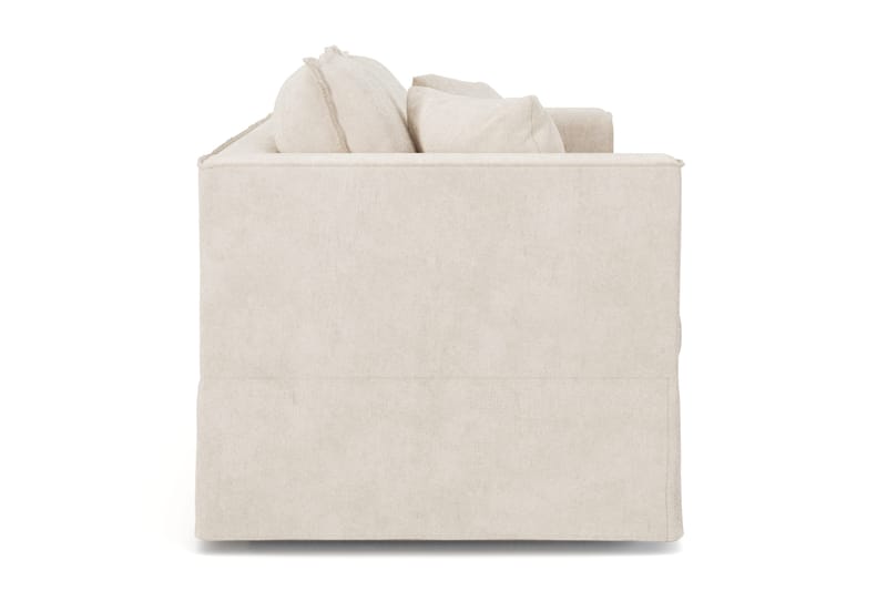 Travstad 3-sits Bäddsoffa med HVILA Bäddmadrass 140x200 cm Polyesterskum med Tvättbar klädsel - Beige/Vit - Möbler - Vardagsrum - Bäddsoffor - 3-sits bäddsoffa